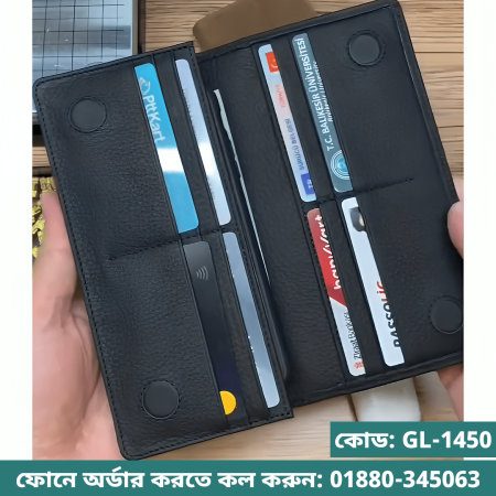 Goyal Leather GL 1450- Contrast Black | Goyal Leather Men’s Long Style Cow Leather Wallet - Image 3