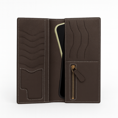 Goyal Leather GL 1209- Deep Brown | Goyal Leather Men’s Long Style Cow Leather Wallet - Image 3