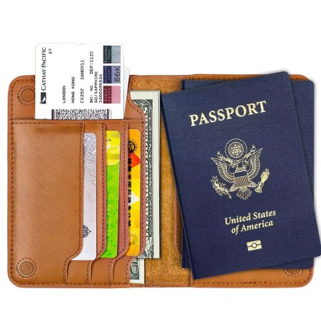 Goyal GL-9065 Brown | Magnetic Closure Passport Travel Wallet – Crazy Cow Leather, RFID Protected